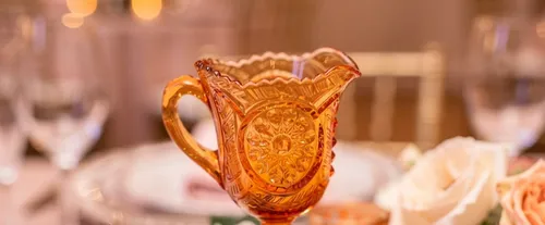 Antique Ribbed Ornate Heirloom Amber Shot glass