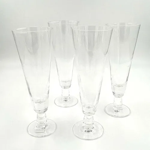 Mismatched Vintage Etched Pilsner Glasses