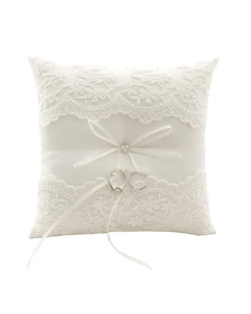 White Ring Bearer Pillow 