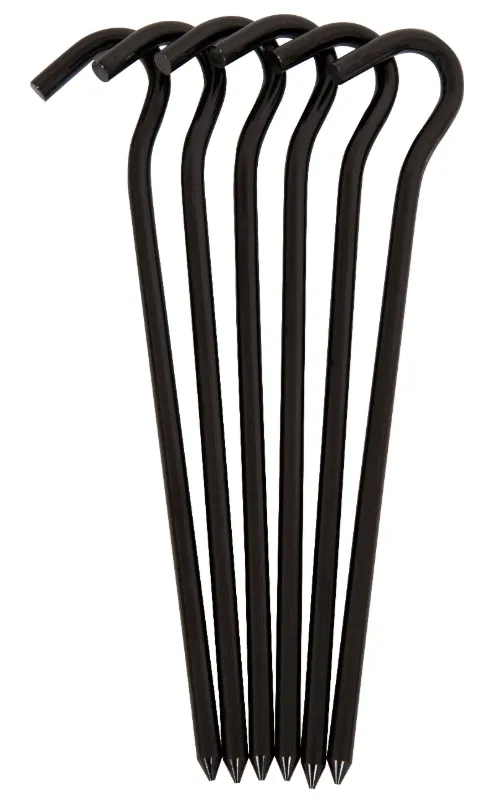 Aluminum Hooked Tent Pegs - Six Pack
