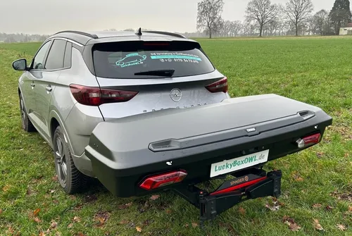 Thule Arcos XL Heckbox (450l) auf Spinder Heckträger (ausziehbar, ideal für VAN / Camper / Minibus)