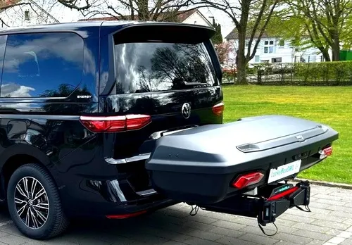 Thule Arcos XL Heckbox (450l) auf Spinder Heckträger (ausziehbar, ideal für VAN / Camper / Bulli)  