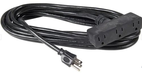 Extension Cord | 25' Black Triple End