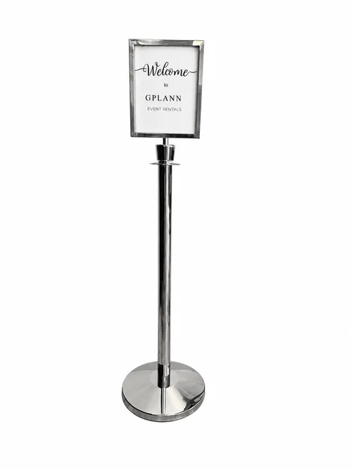 Sign Holder | Stanchion Chrome Traditional