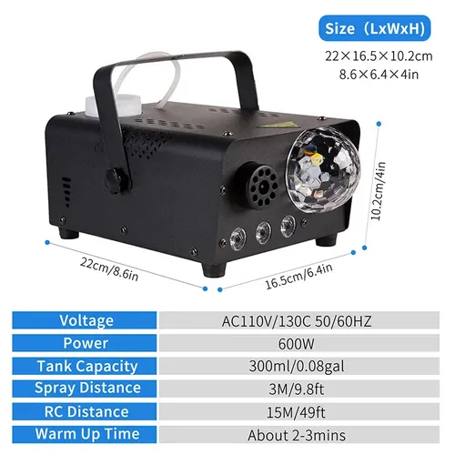 MOSFiATA Fog Machine with Disco Ball Lights