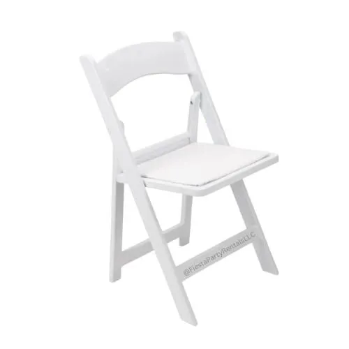 White Slatted Chair with Pad