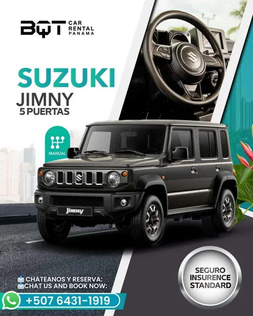 Suzuki Jimny 5 door 5 spd Manual  (Basic Insurance $18.95) & tax included.