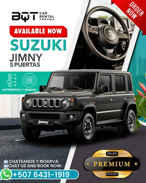 Susuki Jimny 5 doors AT Transmision (Premium Insurance) and Tax Included.