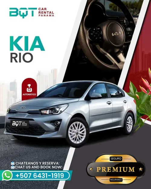 Kia Rio sedan 5 passengers- $50.00 Day Premium (Full) tax & insurance bundle!