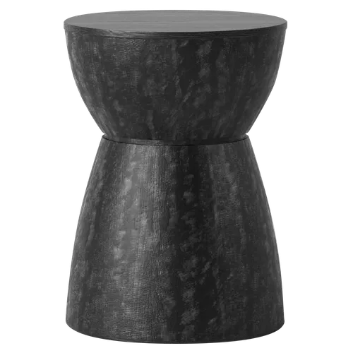 KATRIN Target Black Wood Drum Side Table