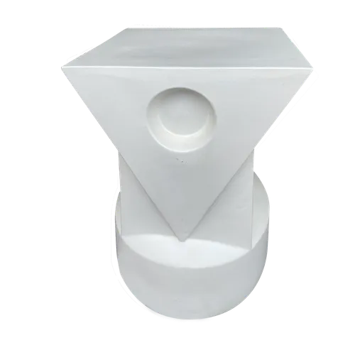 KATRIN White Geometric Side Table