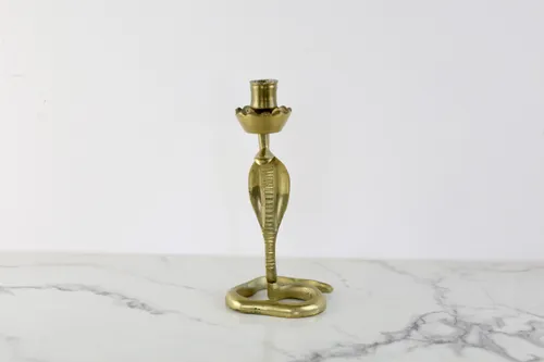 Brass Snake Candlestick Holder