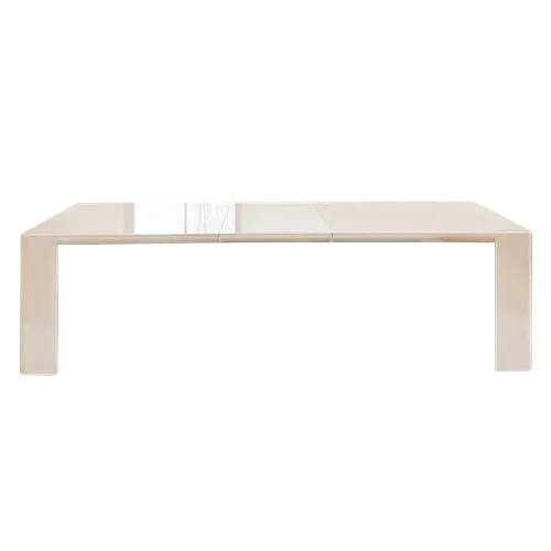 KATRIN Vintage Cream Lacquer Dining Table (w/ 1 Leaf)