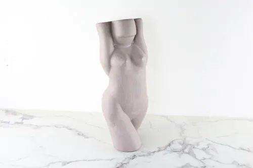 Grey Ceramic Female Torso