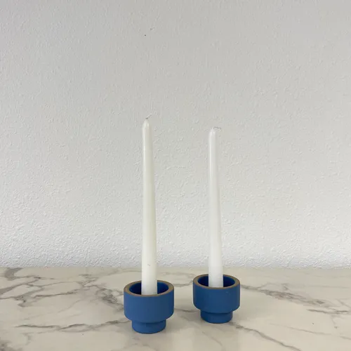 Blue Candlestick Holder
