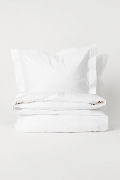 White Embroidered Comforter Set - Queen