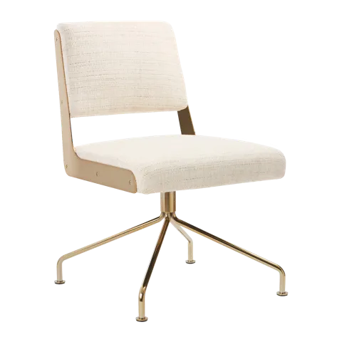 Katrin Linen + Brass Desk Chair
