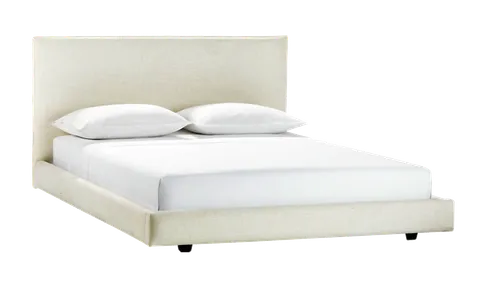 Katrin White Linen Cal King Bed
