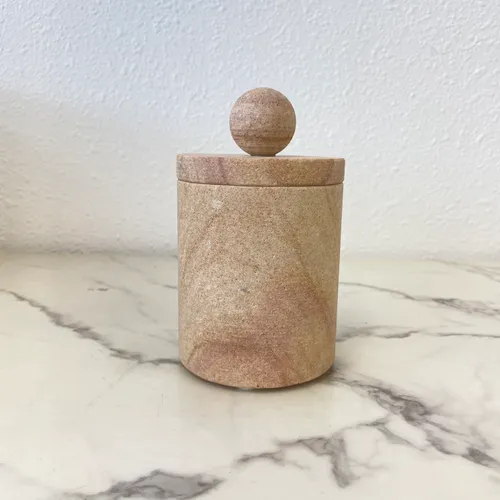 Stone Canister with Ball Top