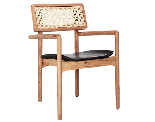 KATRIN Walnut Cane Desk Chair