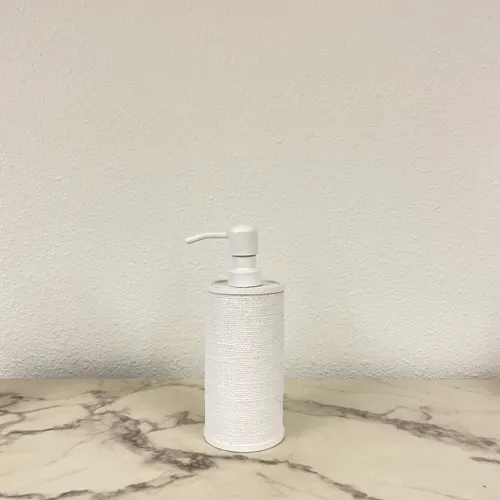 White Crosshatch Soap Dispenser