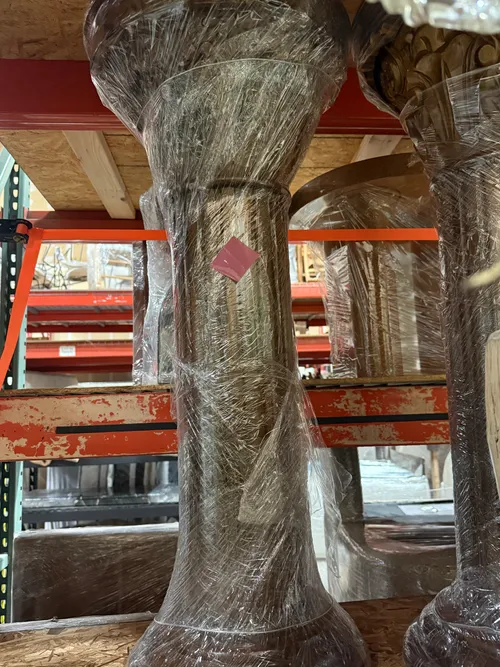 RETIRED $200 Vintage Wood & Stone Top Pedestal