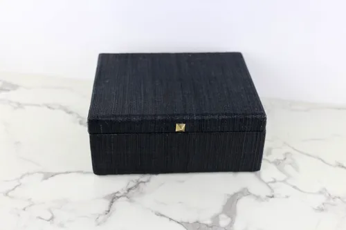 Large Black Woven Box