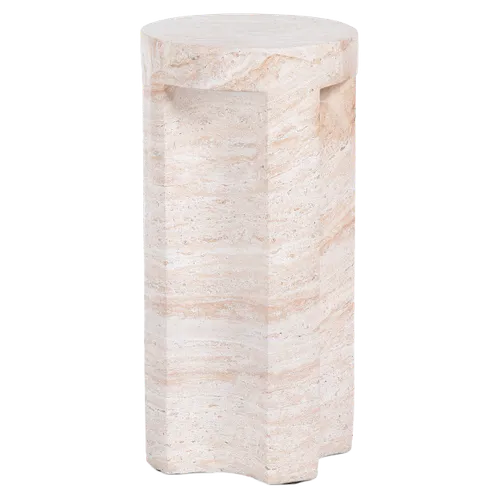 KATRIN Tall Pink Faux Stone Side Table