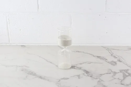 Glass Hourglass with White Sand