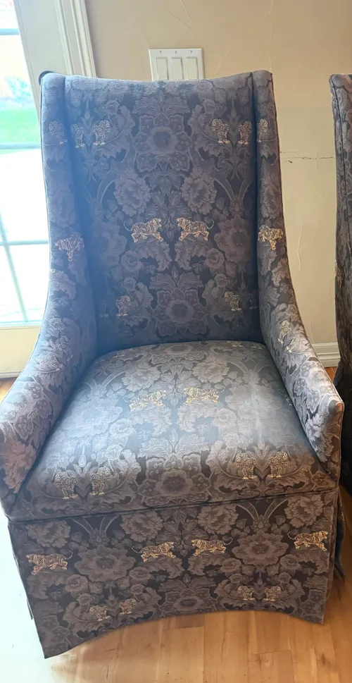 AMANDA Vintage Tiger High Back Chair