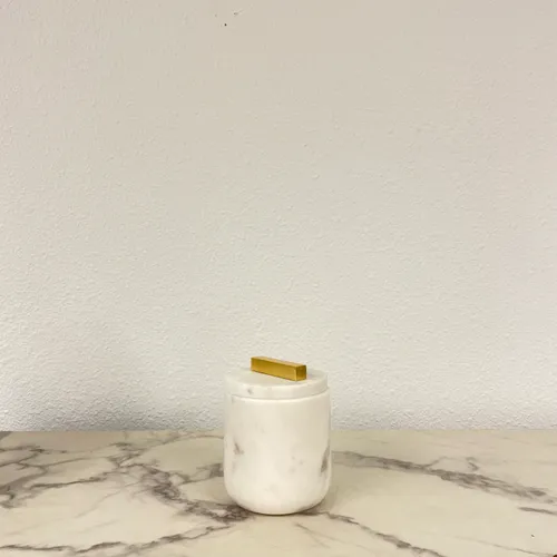 Marble Canister with Gold Handle