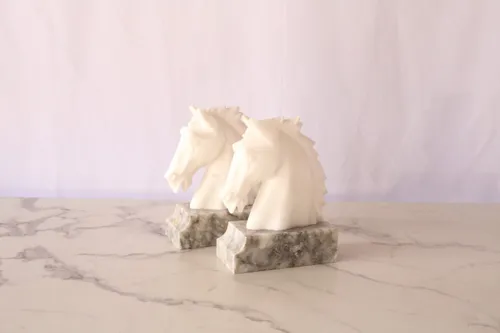 White Quartz Horse Bookend