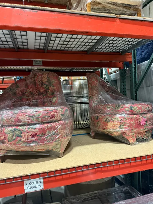 RETIRED $200 Vintage Floral Tufted Chairs - Set of 2