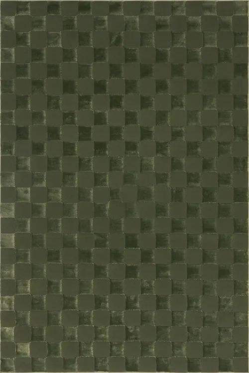 Rug No ? 5x8 Green Checkered Rug