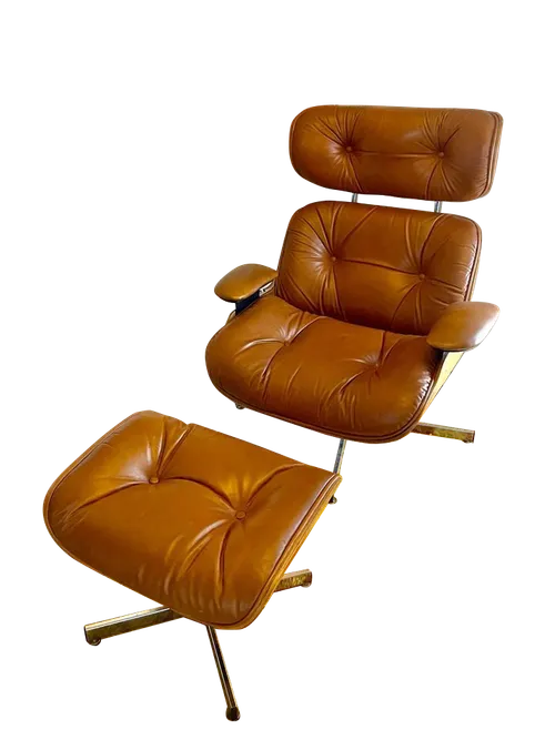 KATRIN Cognac Eames Lounge+Ottoman