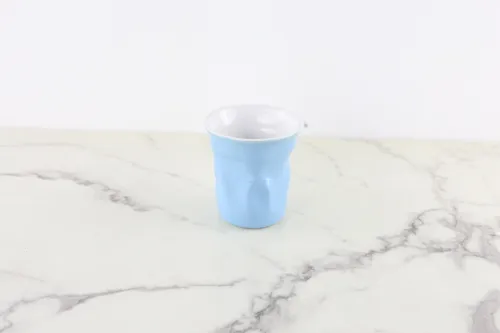 Blue Ceramic Crinkle Solo Cup