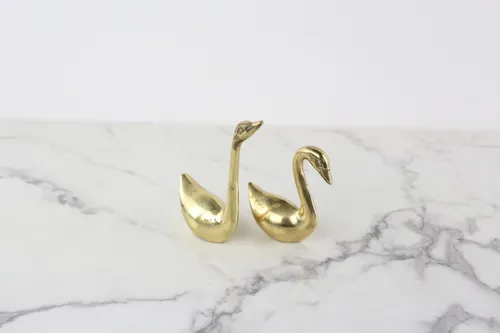 Vintage Brass Swans