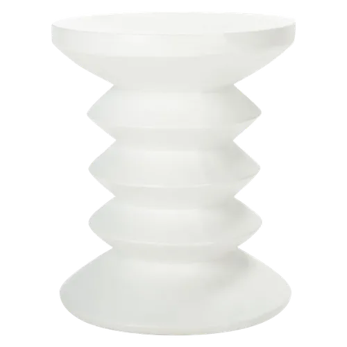 KATRIN SAF White ZigZag Side Table