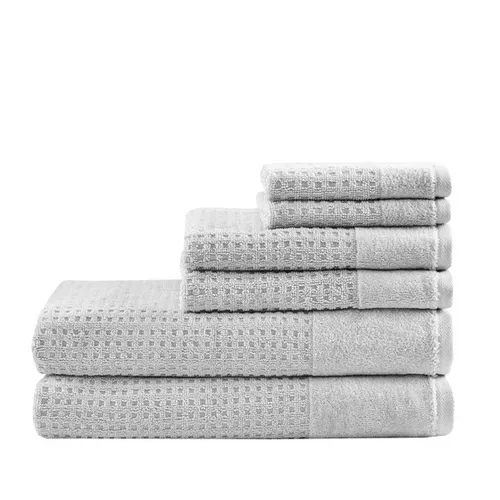 Grey Waffle Bath Towel Set 