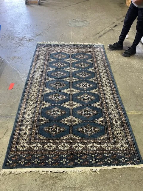 Blue Vintage Turkish Rug 4x6