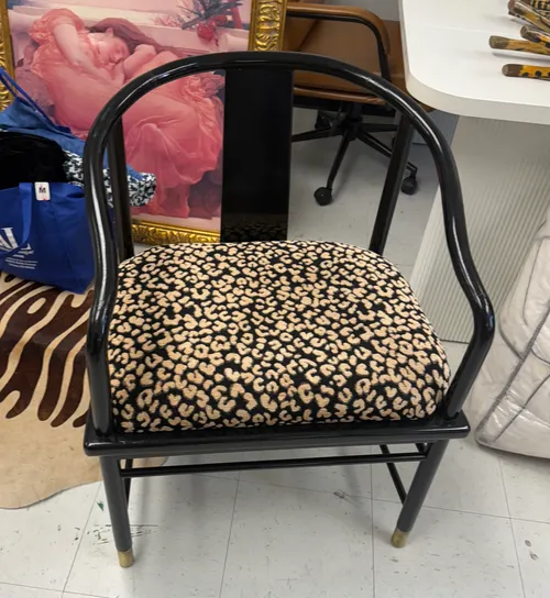 AMANDA Leopard + Black Lacquer Chair