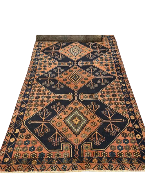 KATRIN Orange Black Vintage Rug