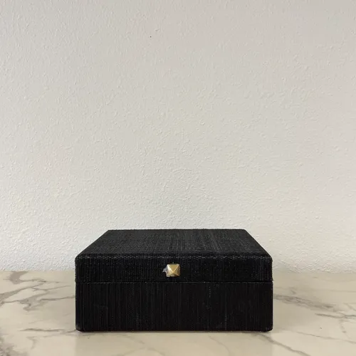 Medium Black Woven Box