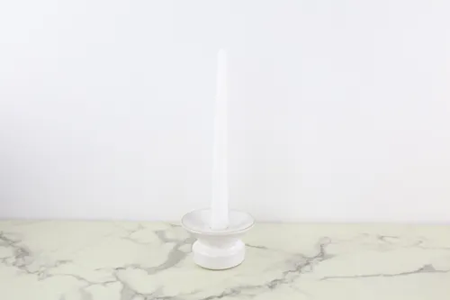 White Ceramic Candle Stick Holder