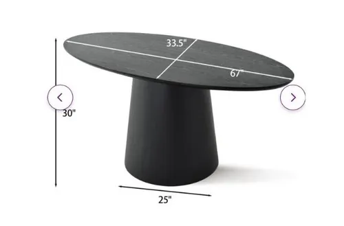 AMANDA Black Oval Dining Table 67