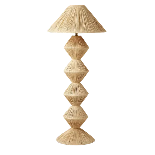 KATRIN  Raffia Zig Zag Floor Lamp