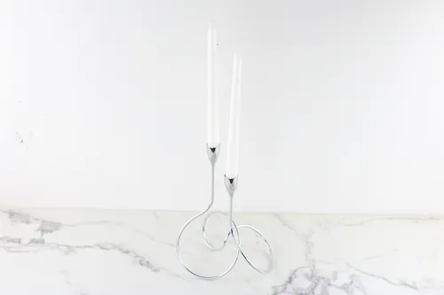 Twisty Chrome Candlestick Holder