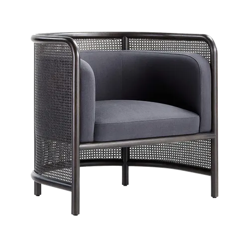 KATRIN Large Black Cane Chair