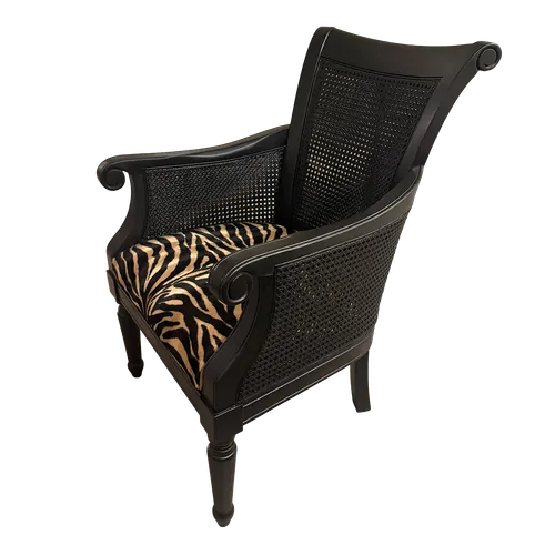 Black Cane Zebra Desk Chair