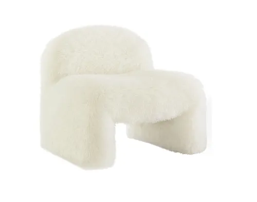 AMANDA Fluffy Chair WHITE